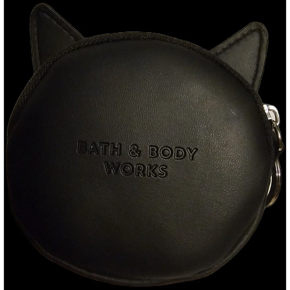Bath & Body Works Black Cat Pink Bow Coin Purse with Keyring NWT 2025